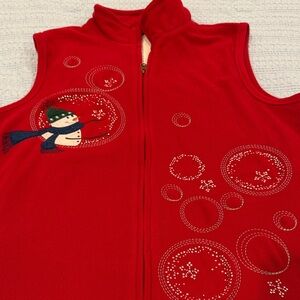Rebecca Malone Vibrant Red Embroidered Christmas Vest